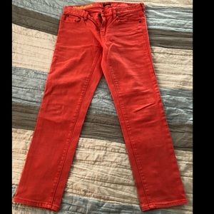 J. Crew - tangerine color toothpick ankle jeans
